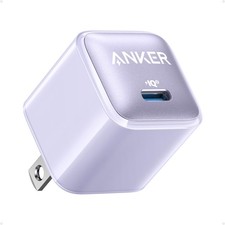 Anker USB C Charger Block, 20W PIQ 3.0 Compact Fast Charging 1 pack, purple