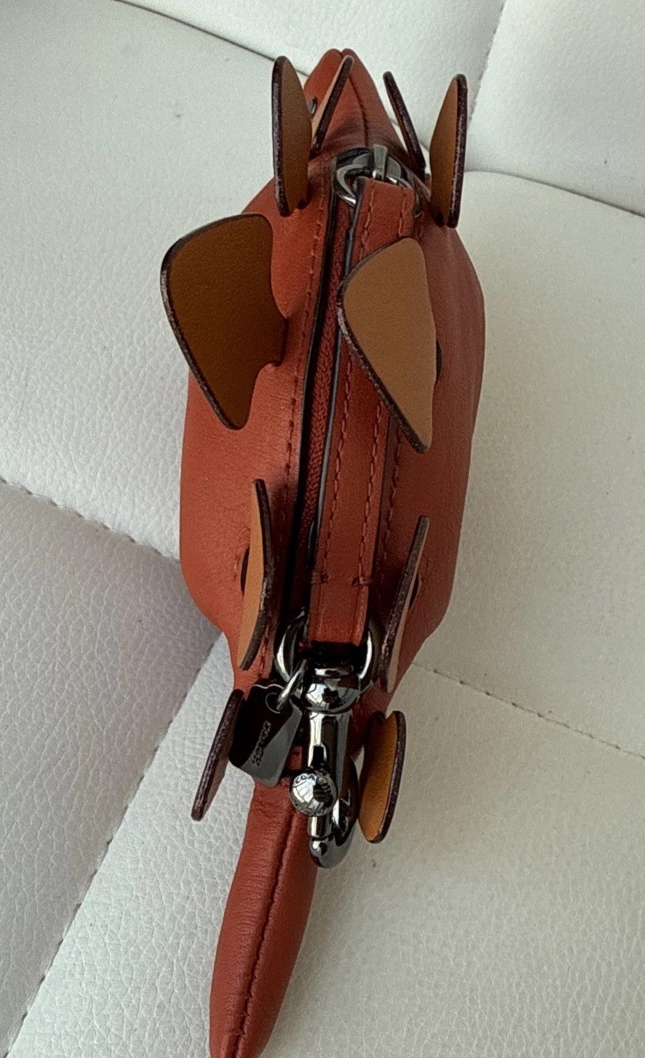 Coach Steggy Dino Dinosaur Coin Case Pouch Vermillion Leather # 22938 NWOT thumbnail 7