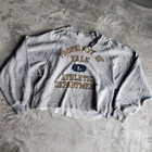 Vintage 1980s Yale Sweatshirt Cropped Distressed Thrashed Made In USA Gray Men L