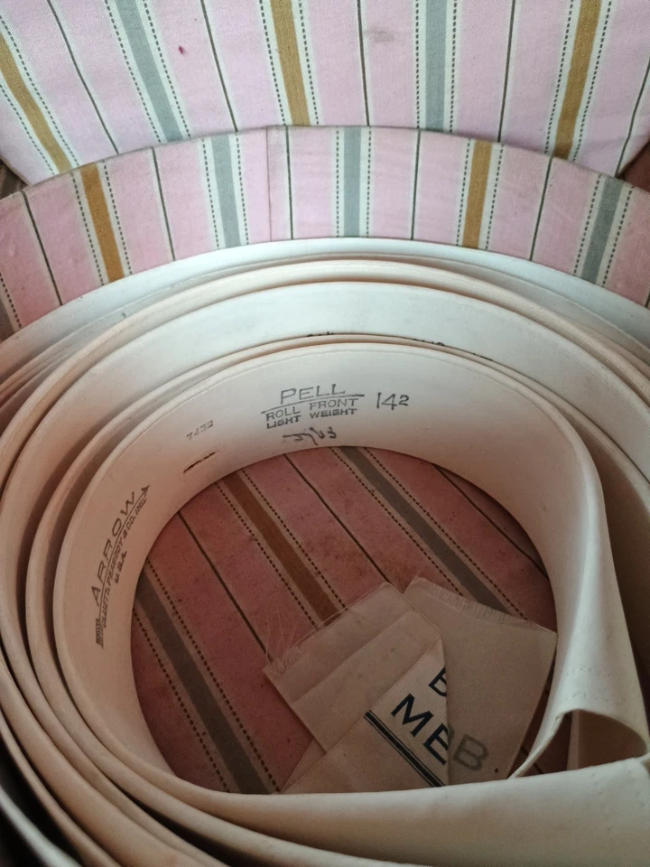 Antiguo estuche de cuero con cuello soporte de caja desmontable almidonado años 1910-1920 Foto 4 de 4