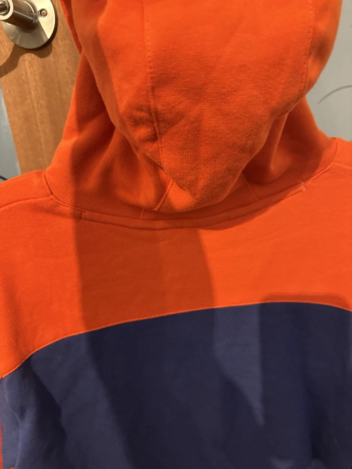 Edmonton Oilers Sweatshirt Youth XL Orange Hoodie Patch Lace Up Sweatshirt - Image 4 of 4