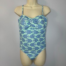 Vineyard Vines Tang Fish Strapless One-Piece Swimsuit Women's M