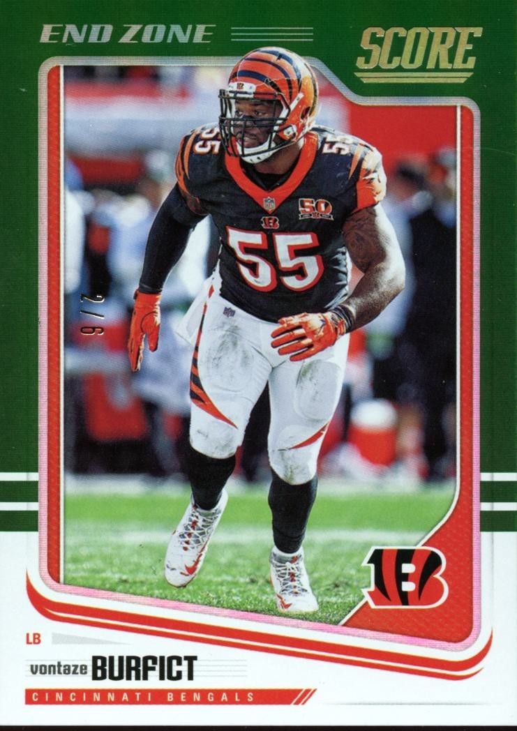 Vontaze Burfict 2018 Score End Zone Green SSP Cincinnati Bengals 2/6 #65