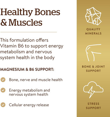 Magnesium with Vitamin B6, 250 Tablets - Promote Healthy Bone Mineralization,...