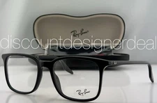 Ray-Ban Square Eyeglasses Black Acetate Frame Clear Demo Lens RB5421 2000 55mm