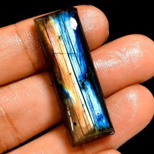 100 Natural Labradorite Radiant Shape Cabochon Loose Gemstone 31 Ct 35X12X6 mm