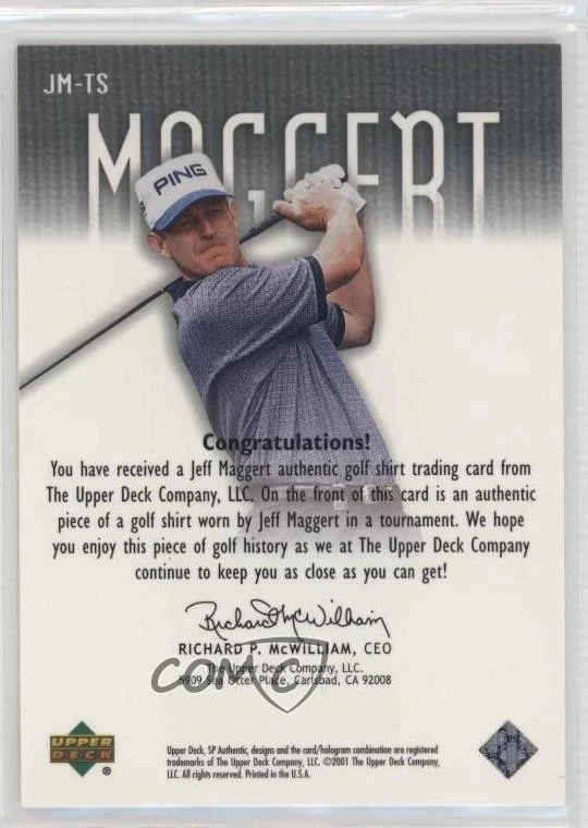 2001 SP Authentic Tour Swatch Jeff Maggert #JM-TS - Image 2 of 2