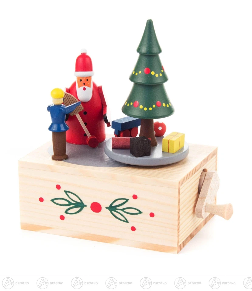 Boîte À Musique Père Noël H=Environ 9,5 Cm NEU Erzgebirge Boîte À Musique - Photo 1/1