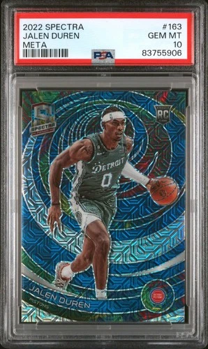 2022-23 Panini Prizm Spectra Meta /25 Jalen Duren Rookie PSA 10 Pistons