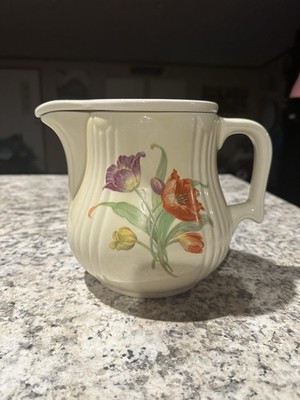 Vintage Hall Pitcher With Lid Shaggy Tulip #6 Large