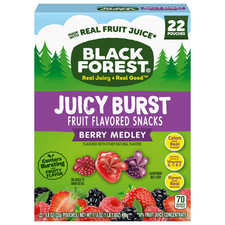 Black Forest Juicy Burst Fruit Flavored Snacks, Berry Medley, 0.8 oz, 22 Count