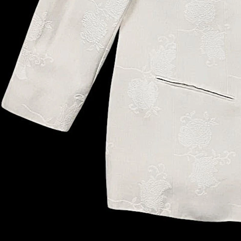 Emanuel Ungaro Cream Floral Blazer | Size 16 - Image 3 of 4