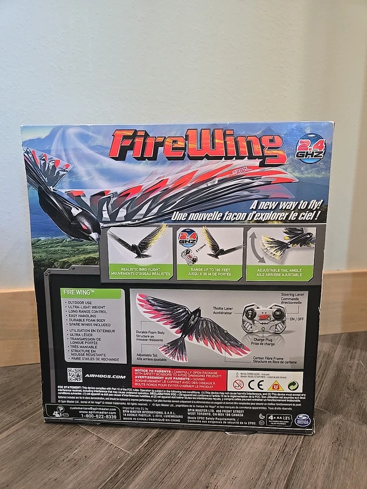 Air Hogs FireWing Wind Flyers Black/Yellow Bird RC Plane NEW IN BOX Rare - 2006 - Image 3 of 4
