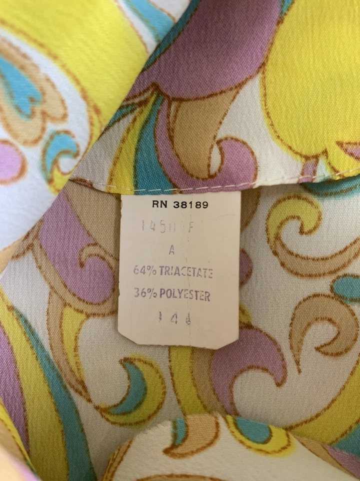 Mini Vestido De Colección Psicodélico Años 60 Para Mujer Pequeño Mod Cambio Brillante Retro GOGO Cachemira Foto 4 de 4