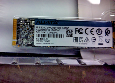 ADATA SWORDFISH Internal SSD 500GB 2280 NVMe PCIe Gen3x4 to