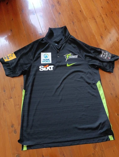 Nike Sydney Thunder Size Large Mens BBL Cricket Polo Shirt EUC - Picture 1 of 3