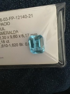 Topacio Azul, 7,18ct Certificado