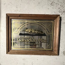 Canadian Mist Imported Canadian Whisky Framed Advertising Sign Brown Gold Black