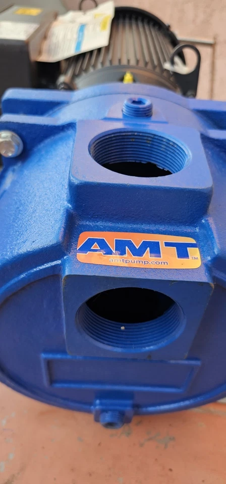 AMT 2" CAST IRON SELF-PRIMING CENTRIFUGAL PUMP W/ MOTOR, LABEL TAG, ( NO PLATE). - Image 4 of 4
