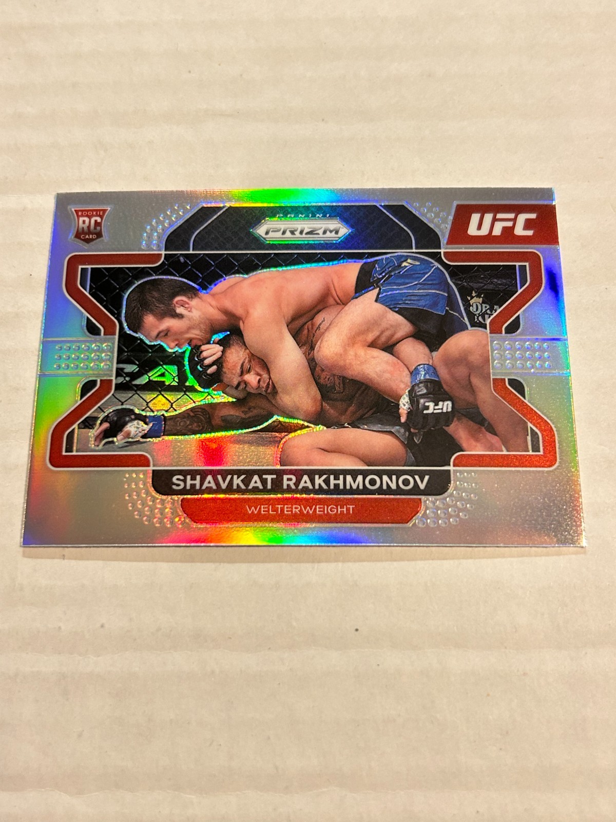 2022 PANINI PRIZM UFC SHAVKAT RAKHMONOV #80 SILVER PRIZM ROOKIE SP CS1
