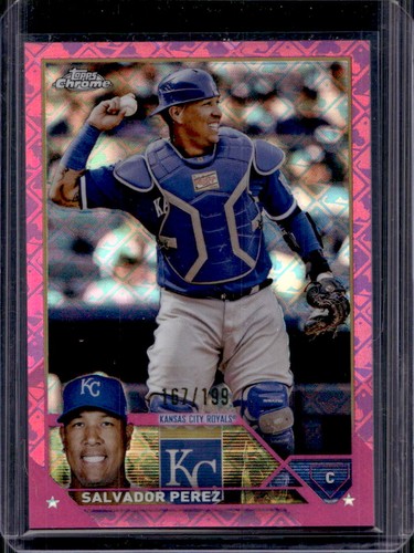 2023 Topps Chrome Logofractor Salvador Perez Pink Refractor #167/199 Royals