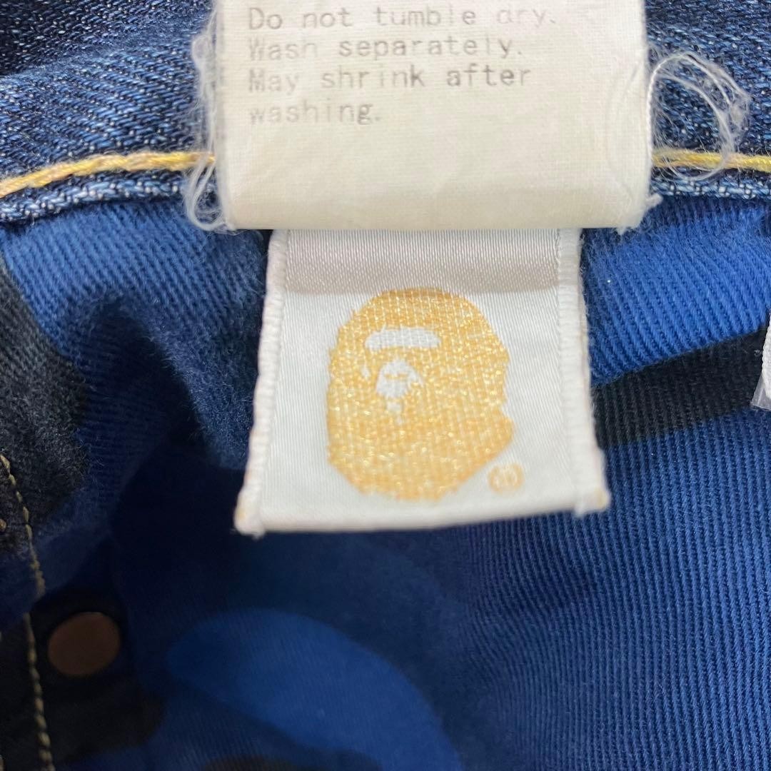 A BATHING APE Denim Pants Jeans Blue L Waist 91cm Inseam 70cm BA0226168 thumbnail 9