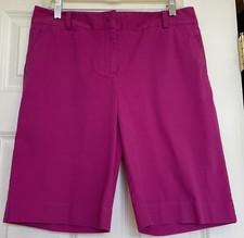 Talbots Rose -Pink Bermuda Shorts Woman Size 6 Front Zip Stretch Pockets