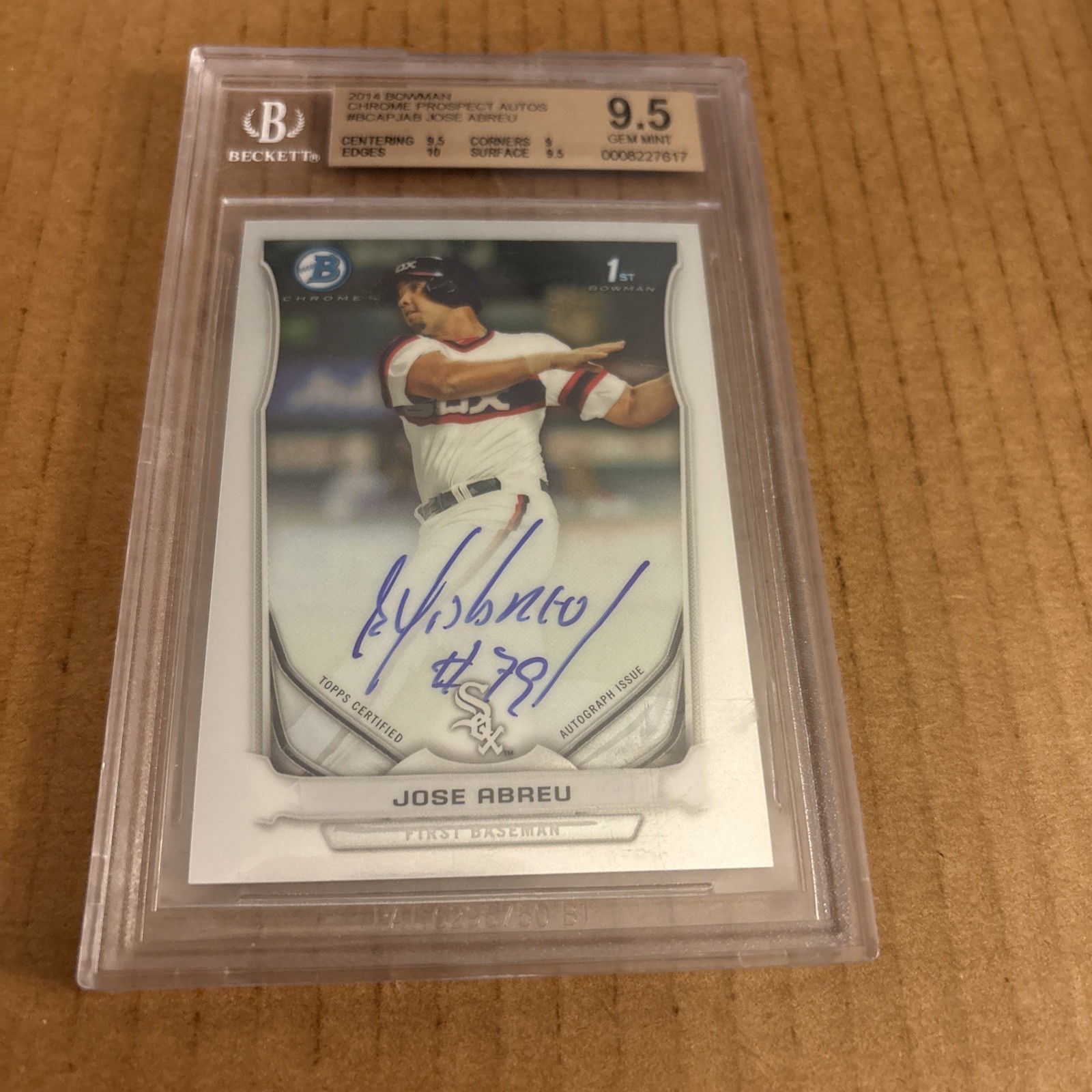 2014 Bowman Chrome AUTO BGS 9.5/10 1st JOSE ABREU RC #BCAP-JAB White Sox (f3)