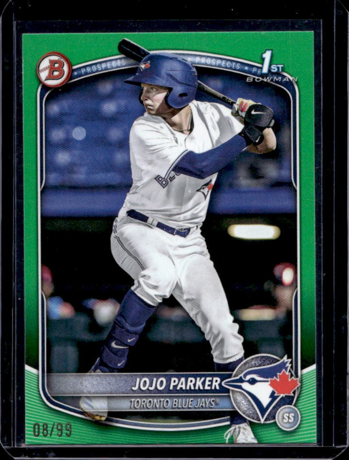 2025 Bowman Draft JoJo Parker Green Border 1st Prospect #/99 Blue Jays