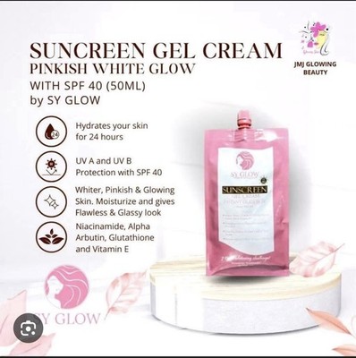 Sy Glow Sonnenschutz Gel Creme Instant Glas Haut Pinkish White Glow 50ml
