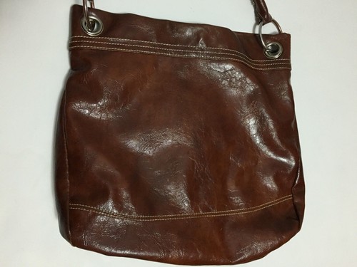 NINE WEST Cognac Purse Tote Satchel Brown Hobo Handbag (1397) - Picture 4 of 8