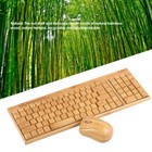2.4G Wireless Bamboo PC Keyboard and Mouse Combo for Computer MAC Laptop Tablet