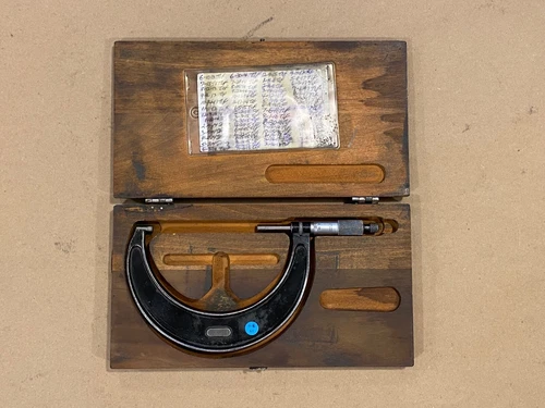 Starrett No. 436M Micrometer 100mm-125mm, Carbide Faces, Lock Nut, Ratchet Stop
