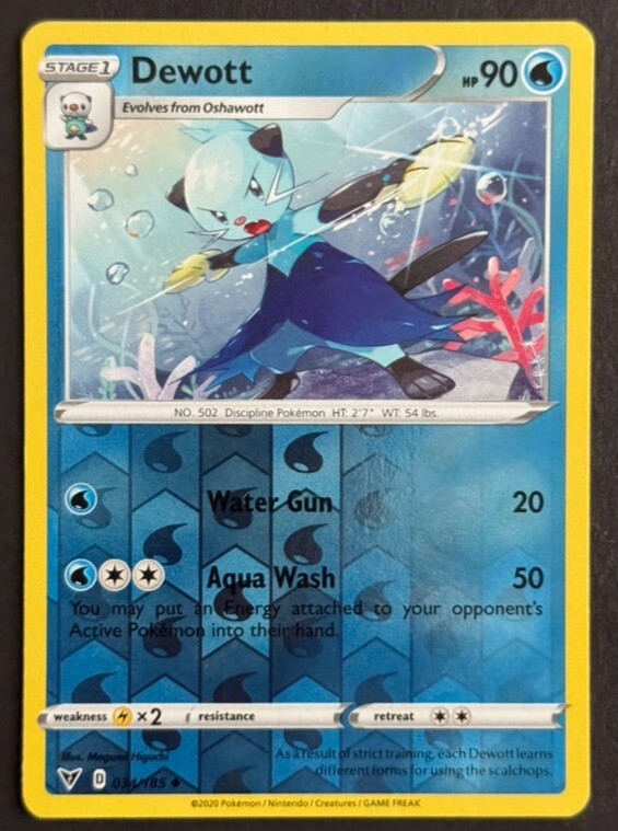 Dewott - 34/185 - Reverse Holo - Vivid Voltage - Pokemon Card