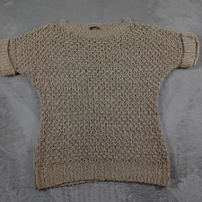 Lafayette 148 Top Womens Small Brown Knit Short Sleeve Chic Preppy