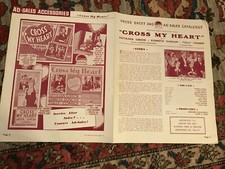 Cross My Heart 1937 Paramount 9x1/2x12" British pressbook Gambling Kathleen Gibs