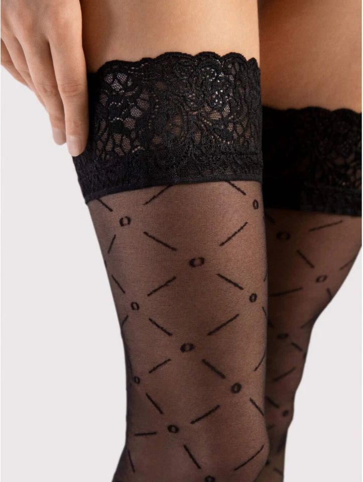 Fiore Enchanté 20 den – Elegant Hold-Ups with Geometric Pattern - Image 2 of 4