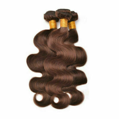 12AA BRAZILIAN VIRGIN HUMAN HAIR BODY WAVE COLOUR 4# CHESTNUT BROWN 300g/400g  