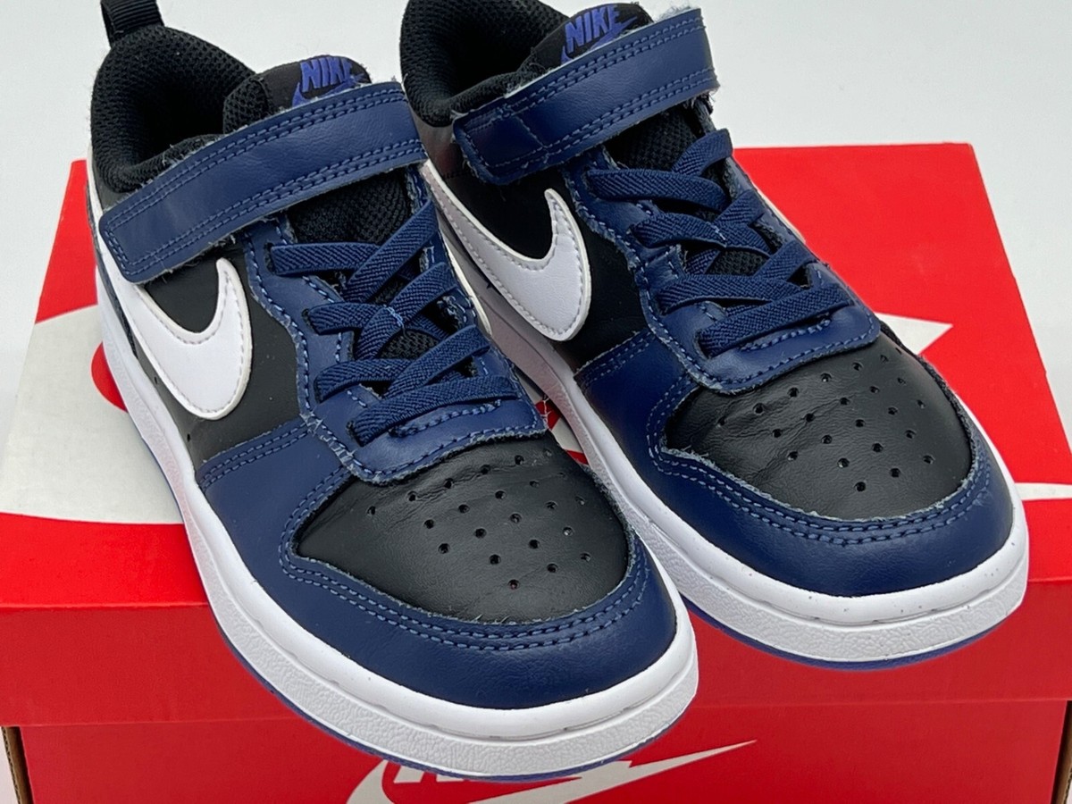nike court borough navy and white