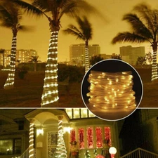 39ft 100LED Solar Rope Tube String Fairy Lights Strip Outdoor Garden Waterproof