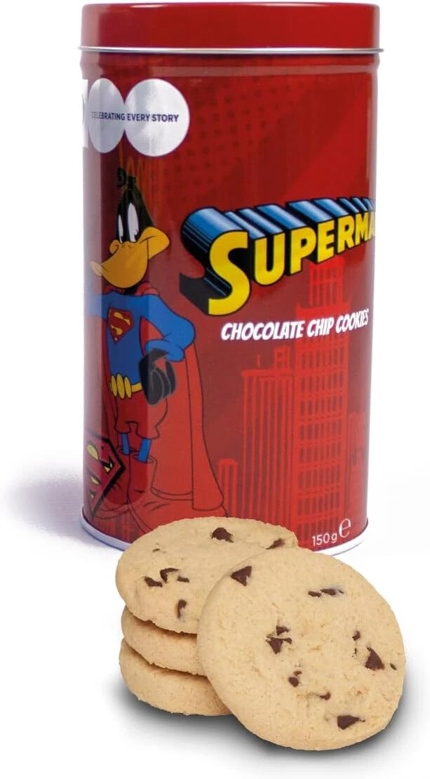 Looney Tunes - Daffy Duck as Superman| Chocolate Chip Cookies Tin| 150G