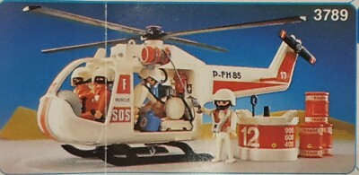 Pièce Playmobil Hélicoptère Pompiers - Bac Réserve D'eau + Corde, Réf. 3789, Occasion