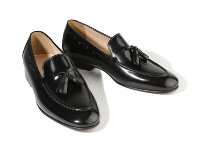 Black tassel flat size 43.5 like new only used once for 2 hours Fred Perry Tassel Loafer Black – George Cox main image 2