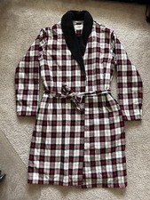 UGG Robe Belted Plaid Red Black White Fleece Soft Cozy Warm Mens Size Medium