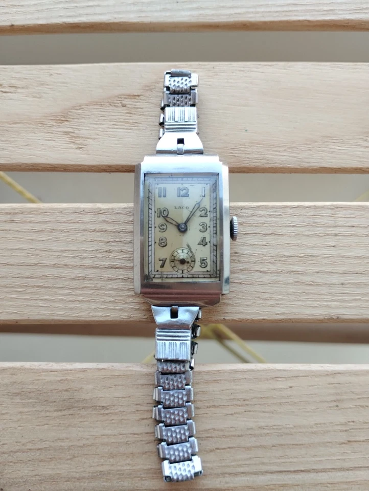 Reloj de pulsera Laco TANK RARO vintage para hombre Segunda Guerra Mundial cal. 550 REPARADO Foto 4 de 4