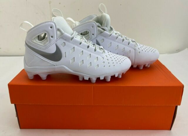 New Youth Nike Huarache V Lax BG White & Gray Lacrosse Cleats Shoes Size 1.5Y for sale online