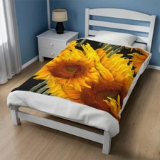Sunflower Velveteen Plush Blanket