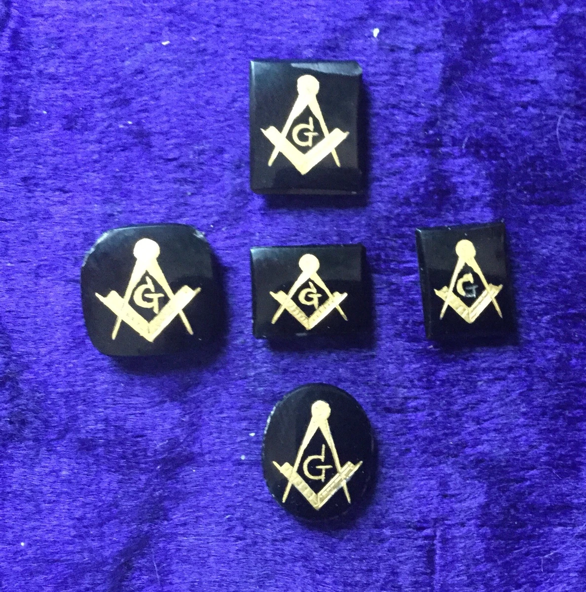 OLD MASONIC RING CABOCHONS FROM AN OLD JEWELERS/WATCHMAKERS STOCK (set of 5)