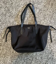 Botkier Large Tote Bag Black Polyester Zip Pocket  11" x 18" x 8" Travel
