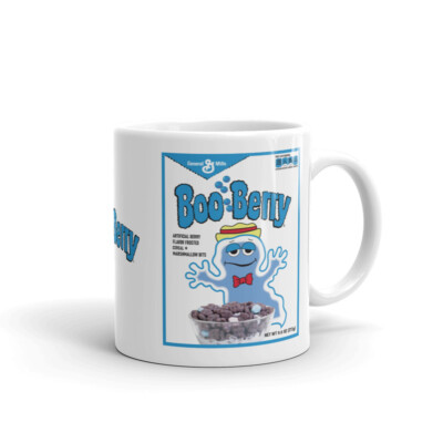 Boo Berry - Monster Cereal Mug - White Glossy Coffee Mug
